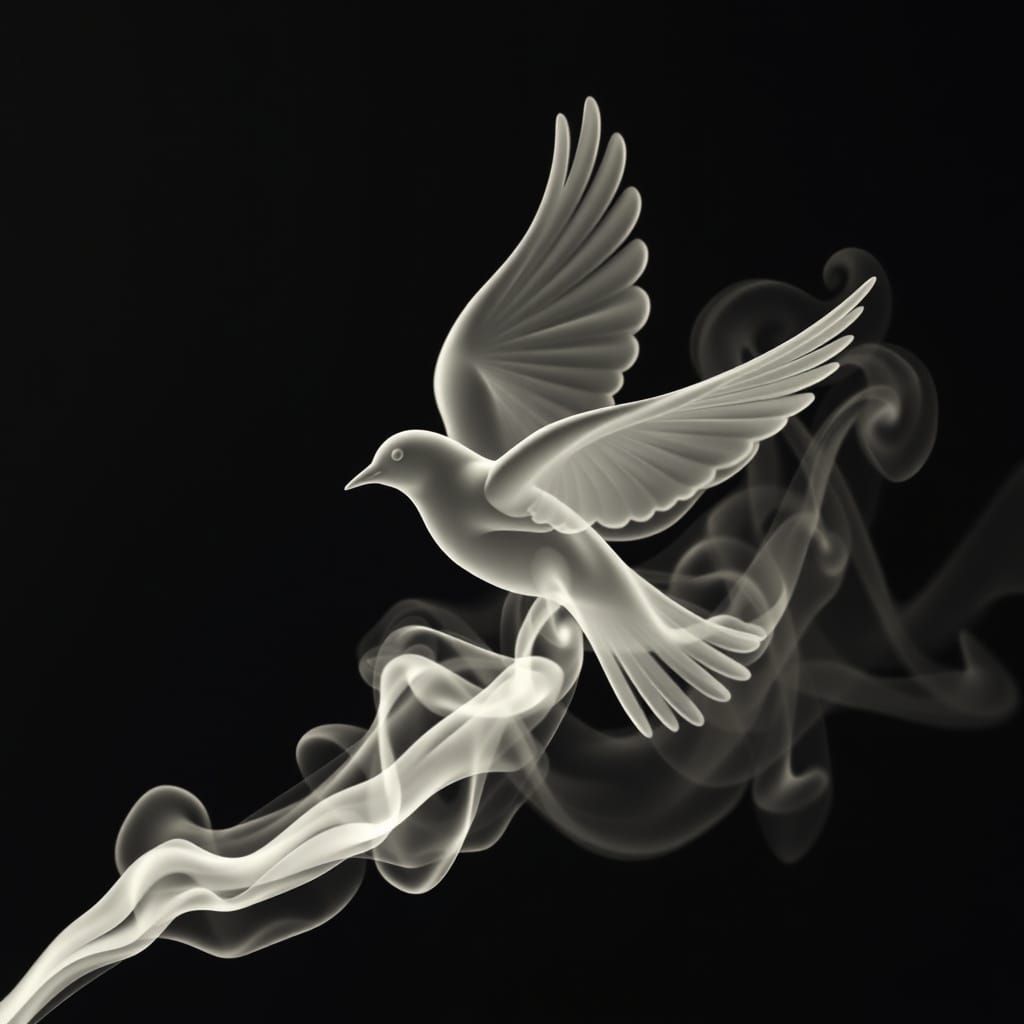 Smoke Art: Bird in Flight