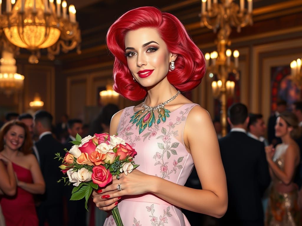 Elegant Prom Queen in Soft Pink Gown