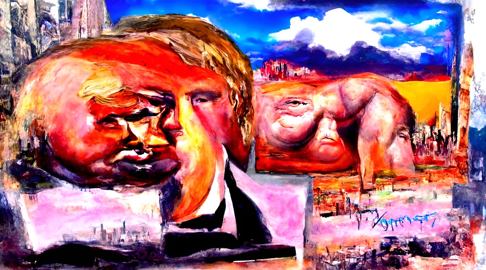 Post-Apocalyptic Trump in Hypermodern Precisionism Style
