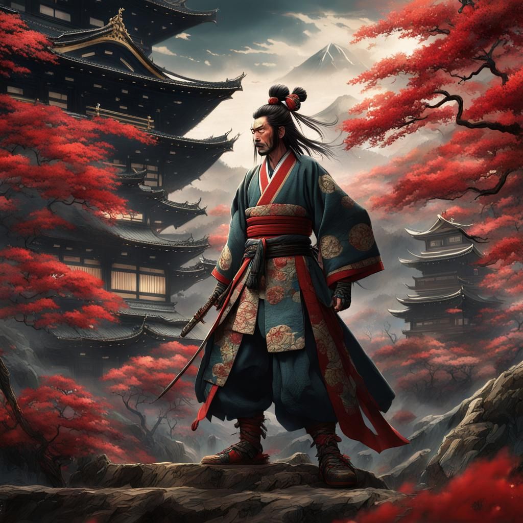 Epic Digital Painting of Japanese Hero Tomoe Gozen