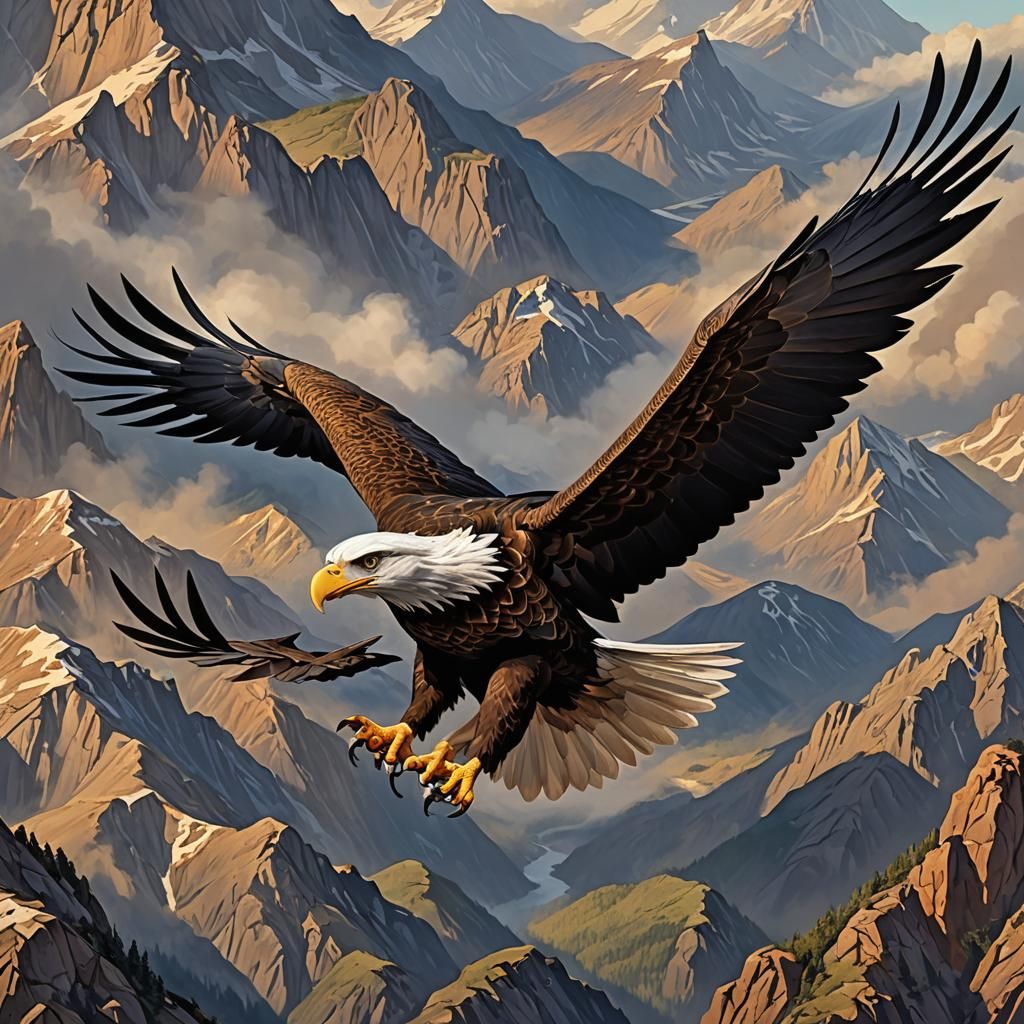 Fearless Eagle Soaring: Pixar Animation Style