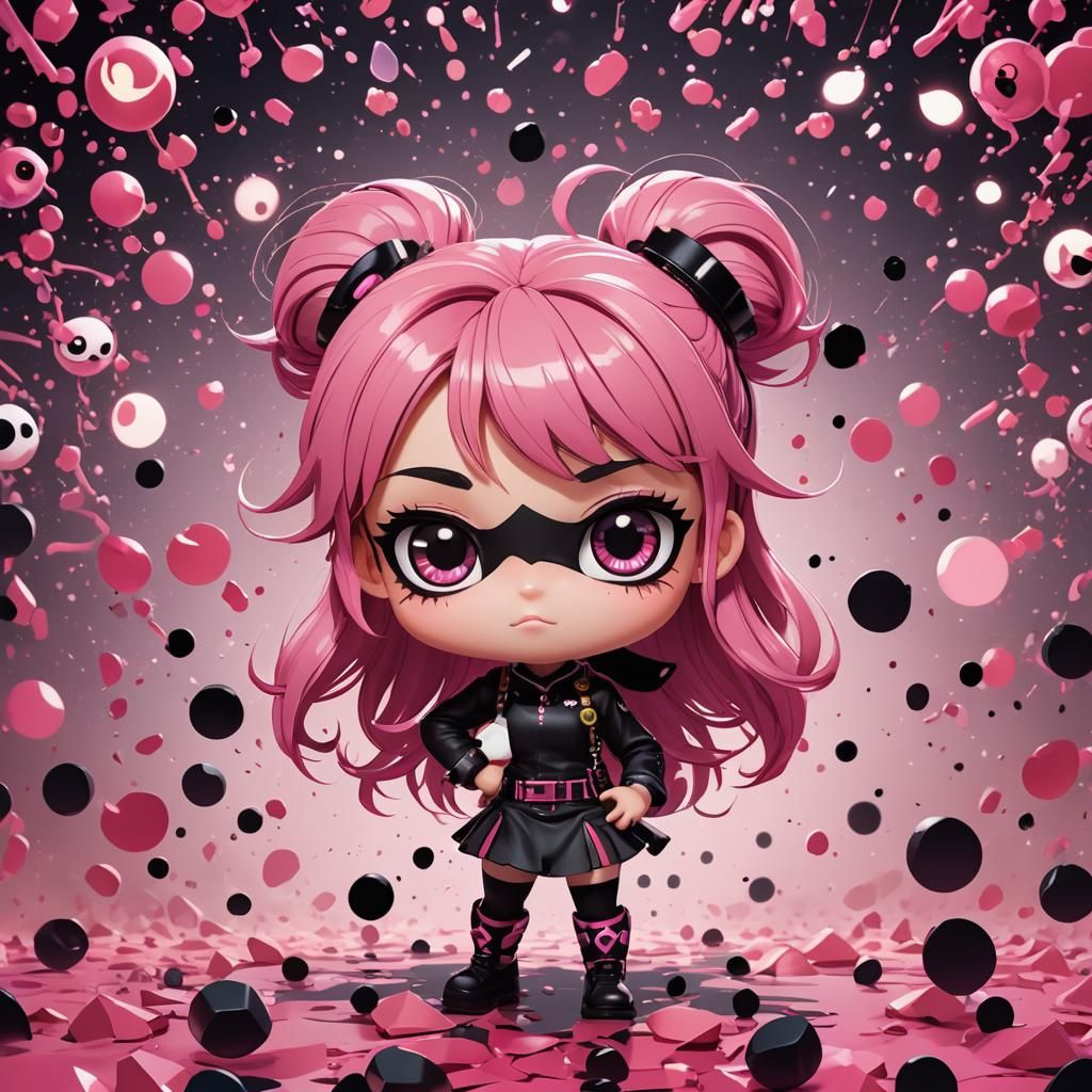 Chibi Powerpuff Girl in Anime Style