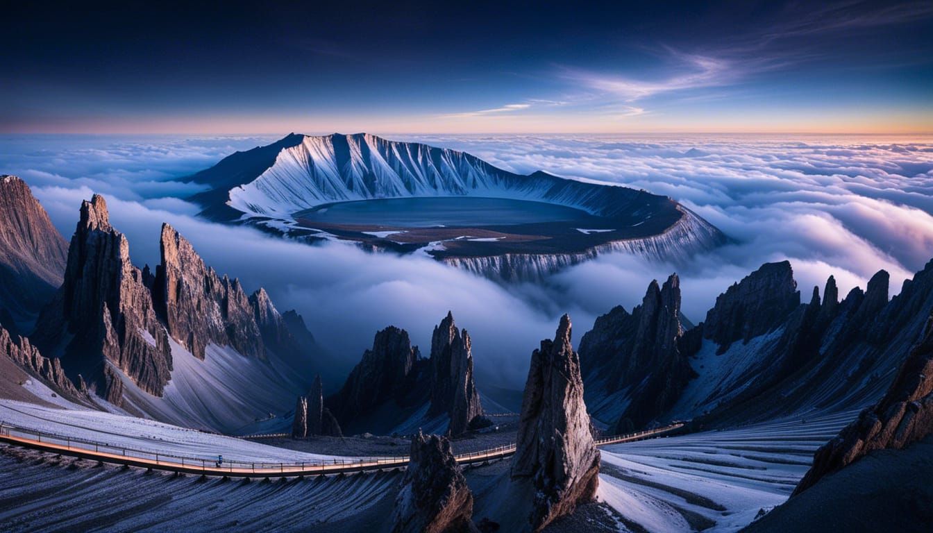 Magical Cloud Bridge Inkblot Art in Deep Colors