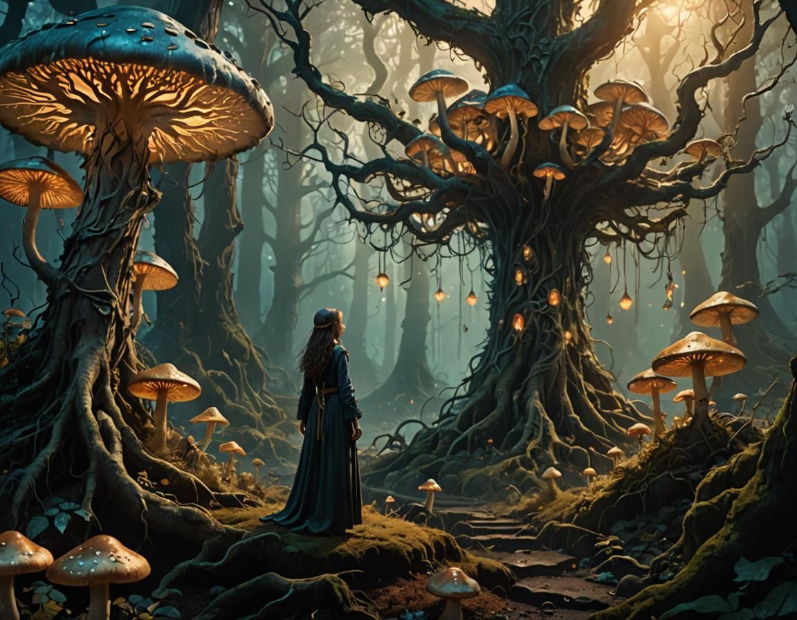 Mystical Forest Sorceress in Fantasy Concept Art