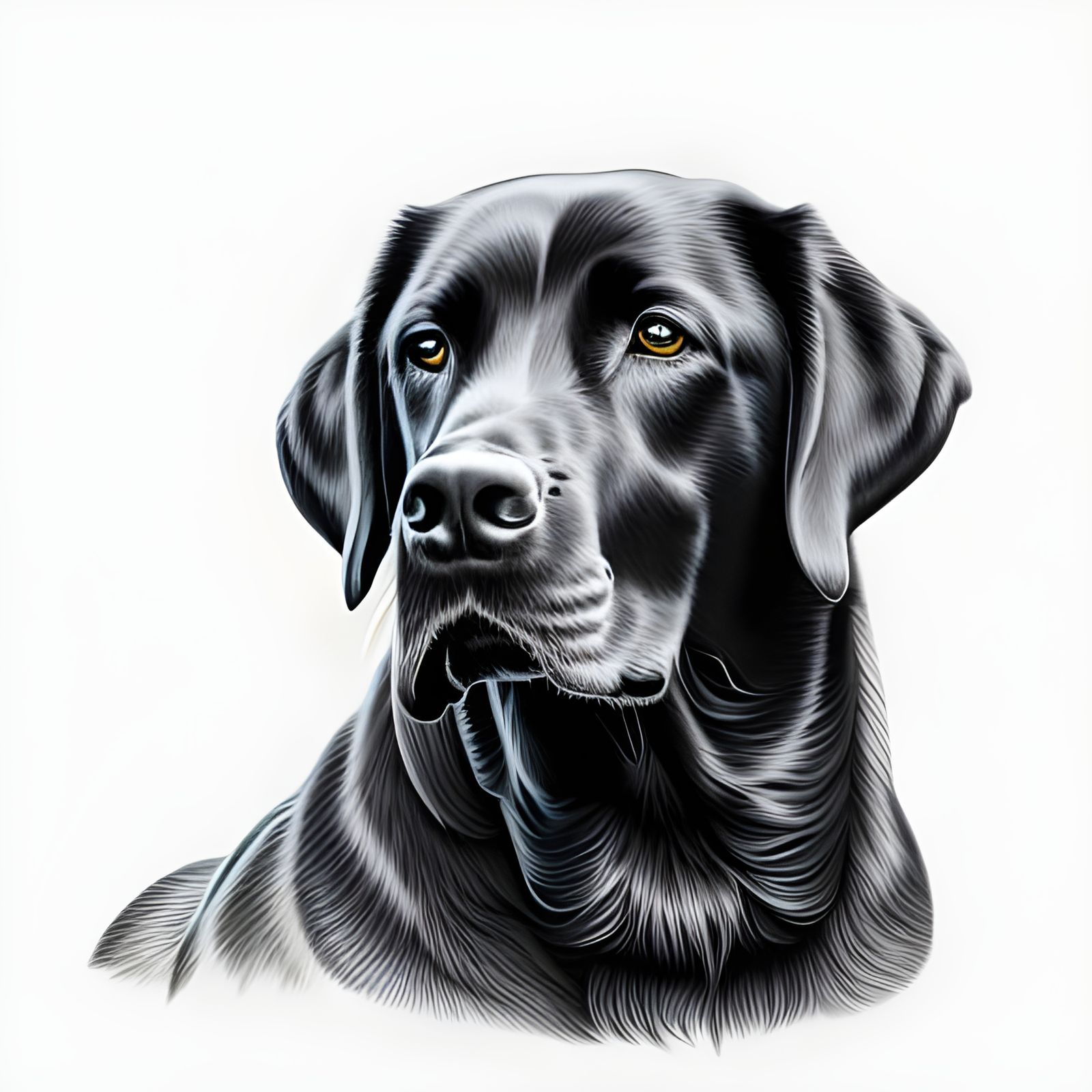 Labrador Retriever Charcoal Drawing in High Resolution