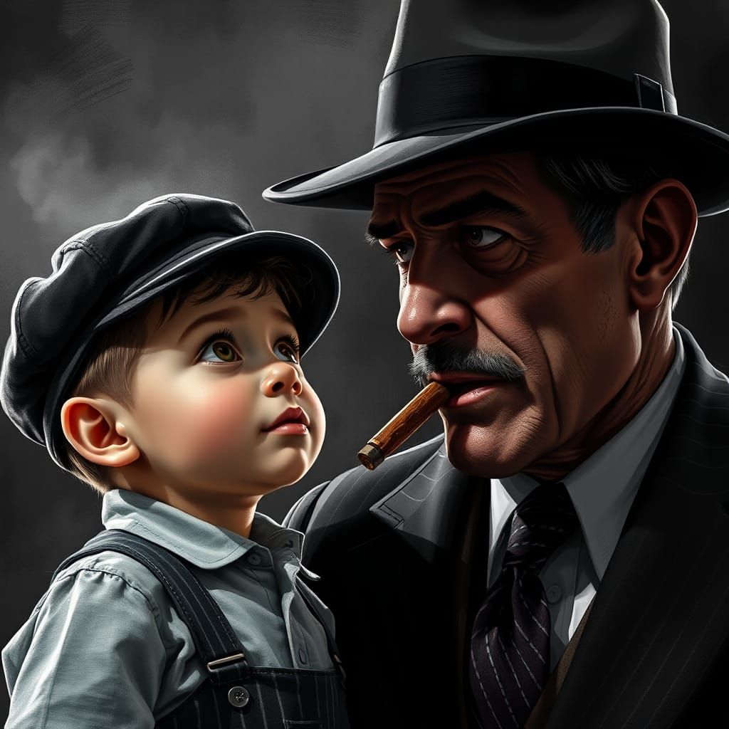 Boy and Gangster in Film Noir Style