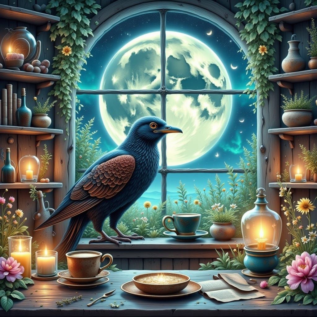 Mystical Cosmic Witch's Brew in Vibrant Colors