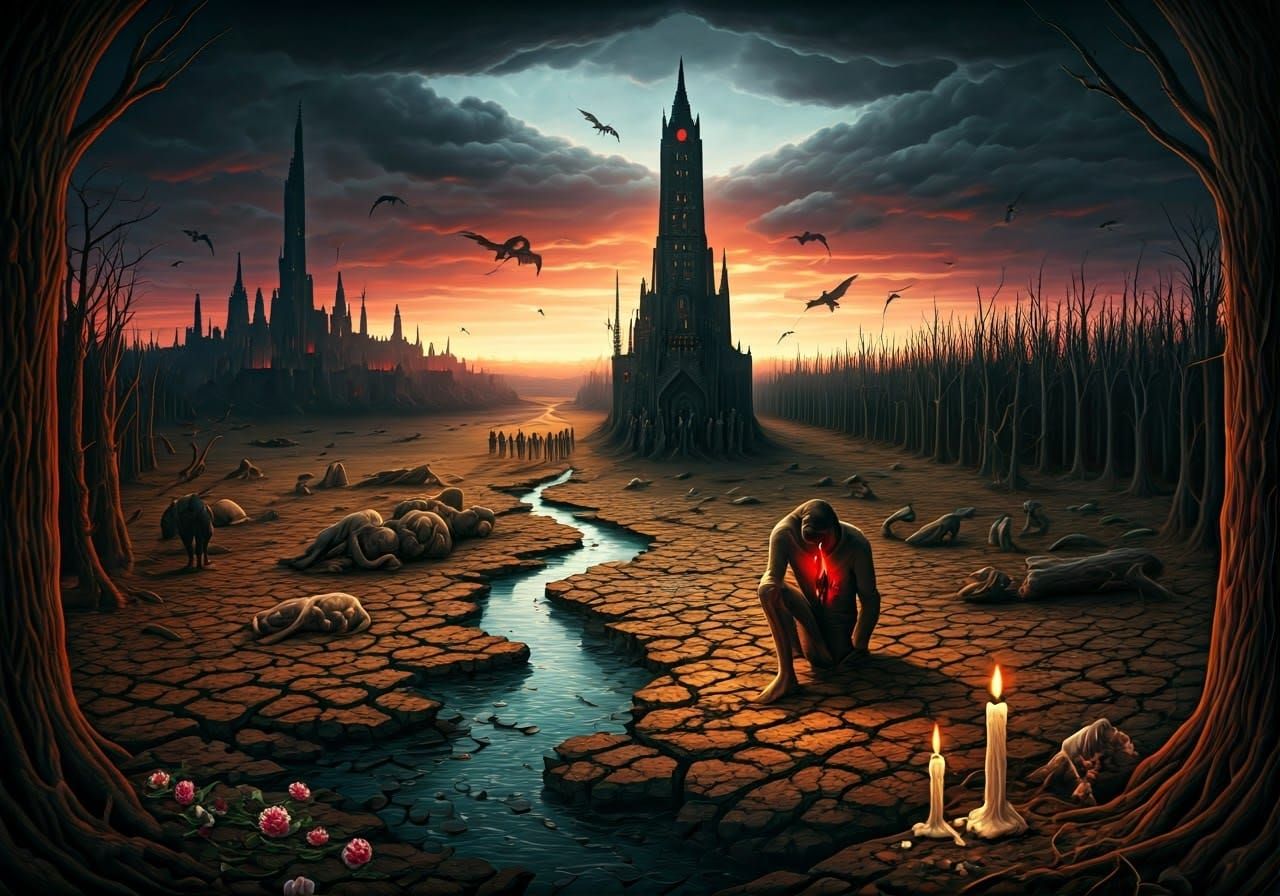 Desolate Earth in Style of Hieronymus Bosch