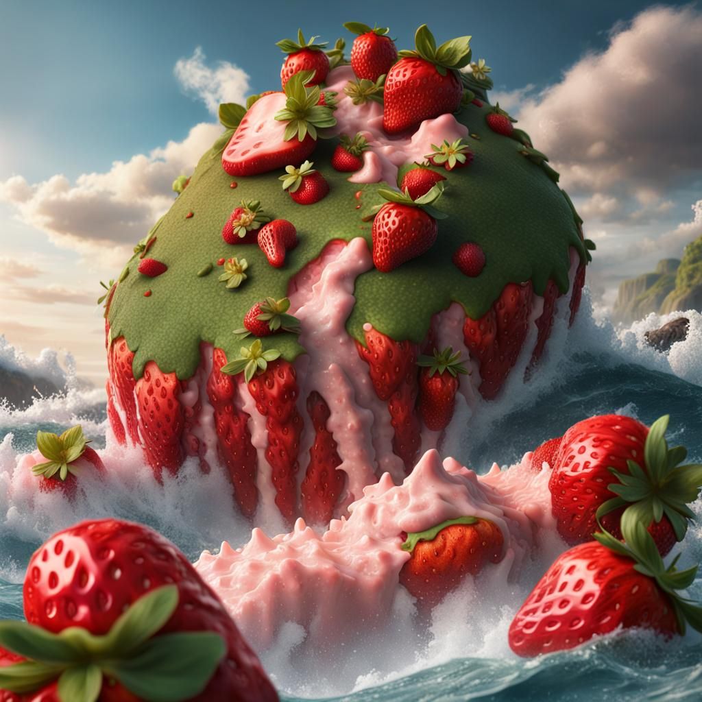 Strawberry Shortcake Island Sliced by Katana