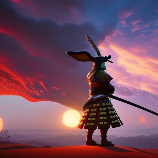 Pixar-Style Samurai Rabbit Concept Art