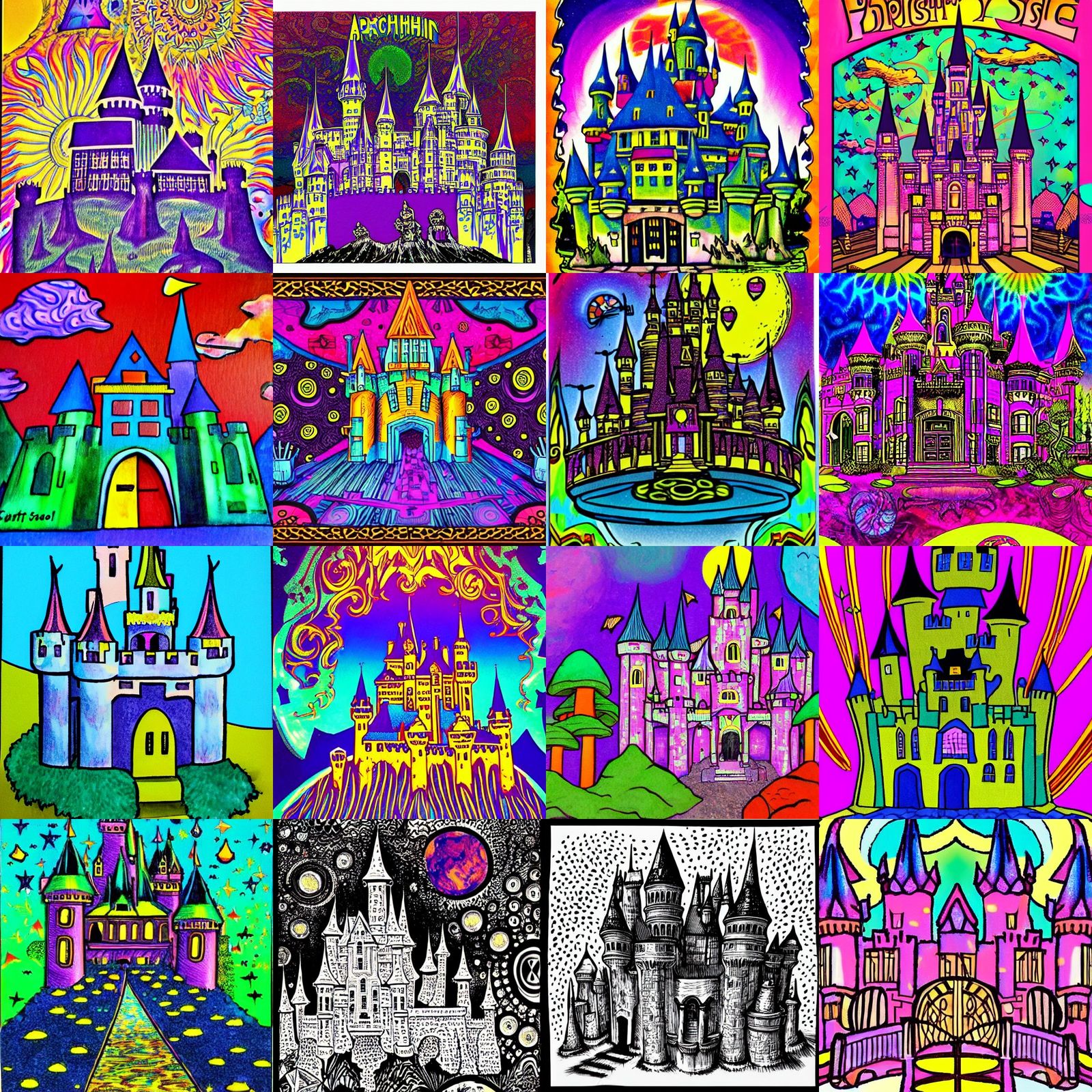 Psychedelic Fantasy Castle in Ashcan School Style