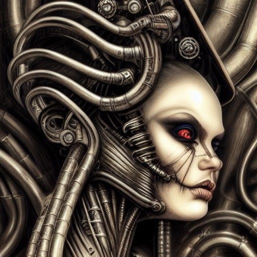 Biomechanical Woman's Steampunk Makeup