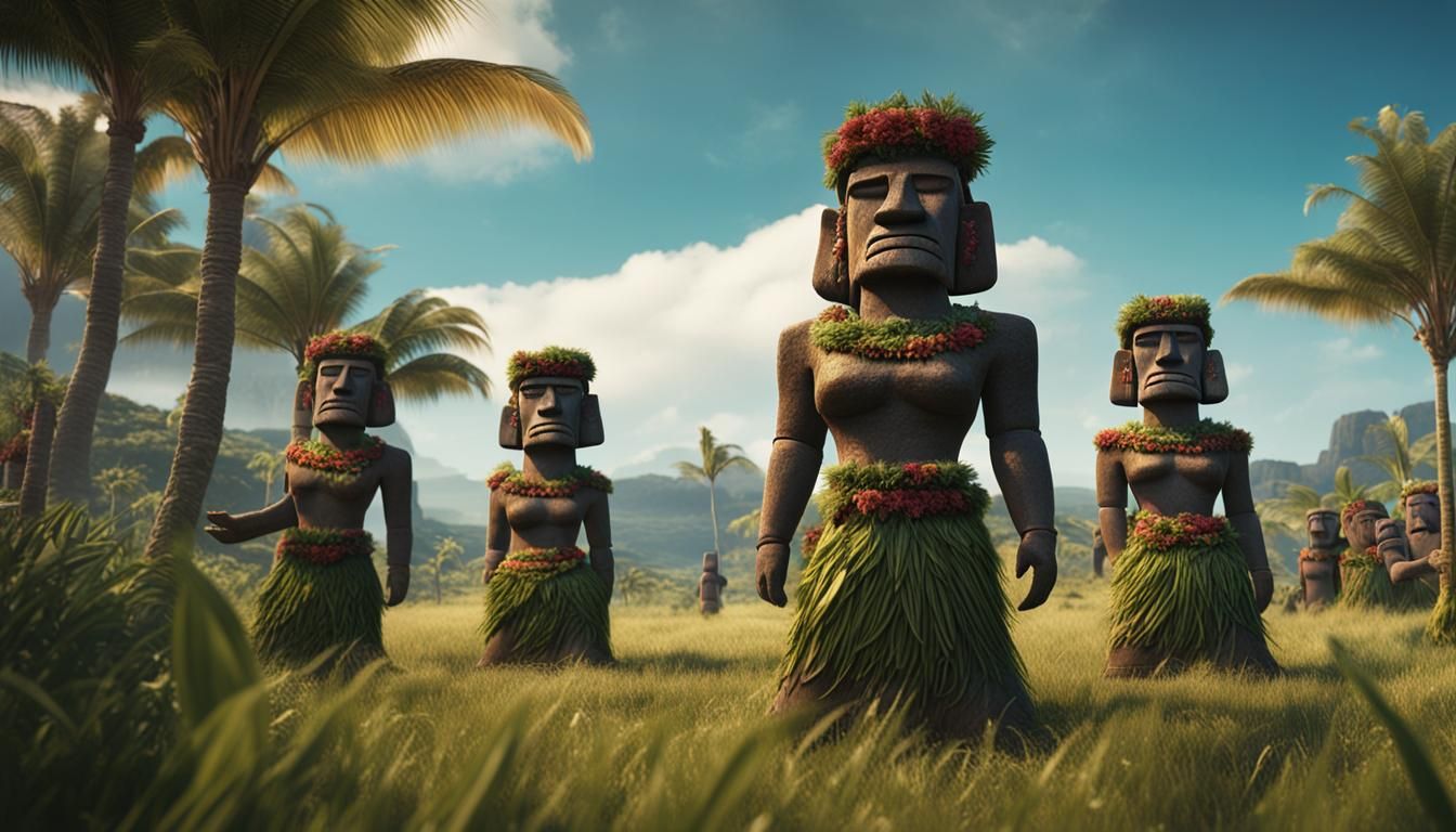 Vahine Hura Hura Mo'ai