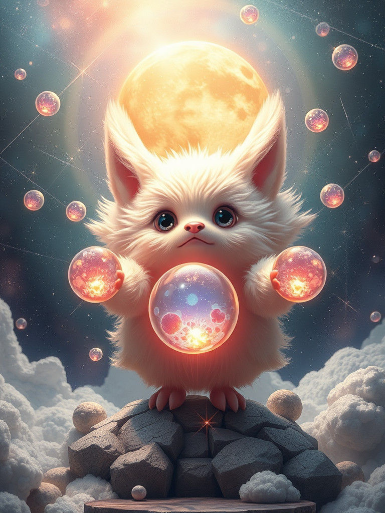 3D Character in Miraculous Reflective Spheres