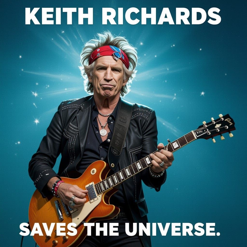 Keith Richards in Cosmic Rockstar Pose