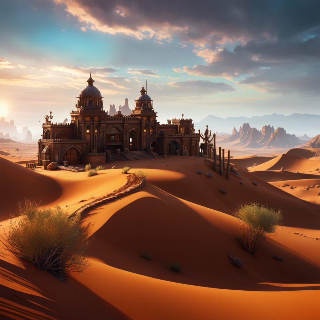 Desert Ghost Town with Dynamic Lighting