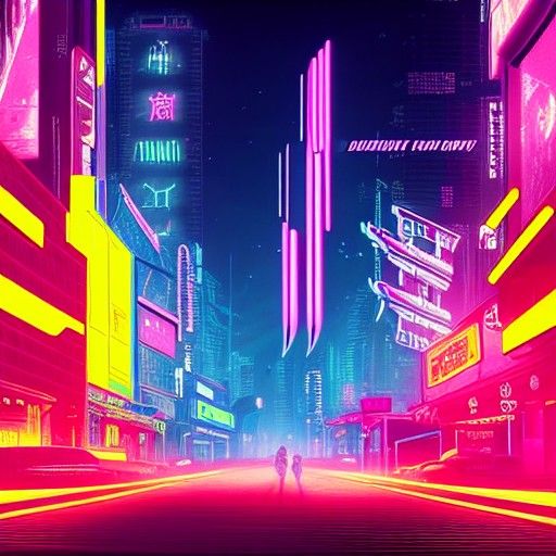 Cyberpunk Neon District in 2049 Style