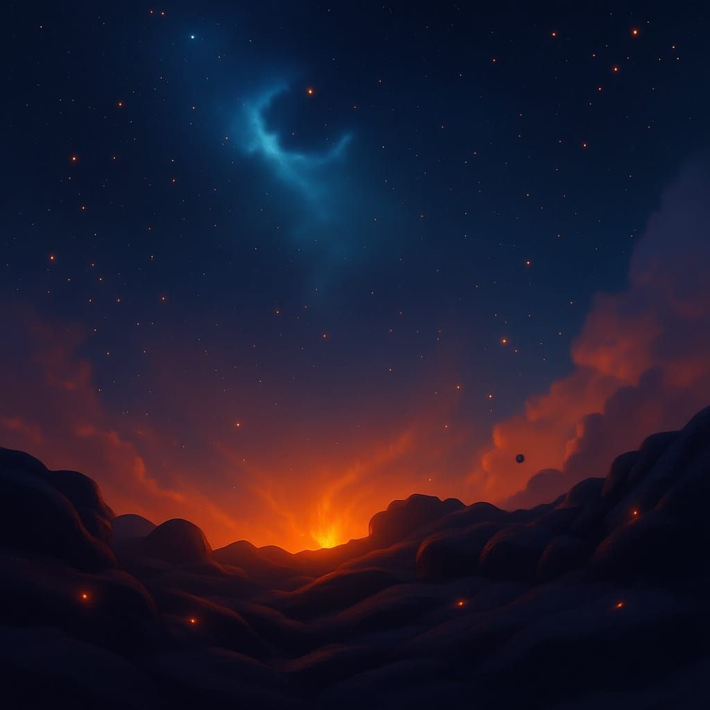 Majestic Phoenix Rises from Ashes in Cosmic Nebula