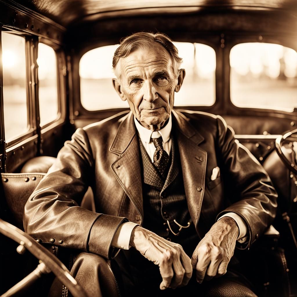 Henry Ford in His Groundbreaking 1896 Automobile
