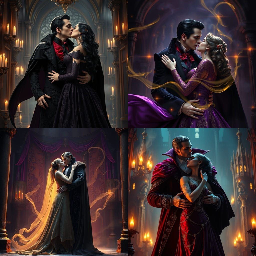 Dark Fantasy Dracula Castle Scene in Hyperdetailed Style