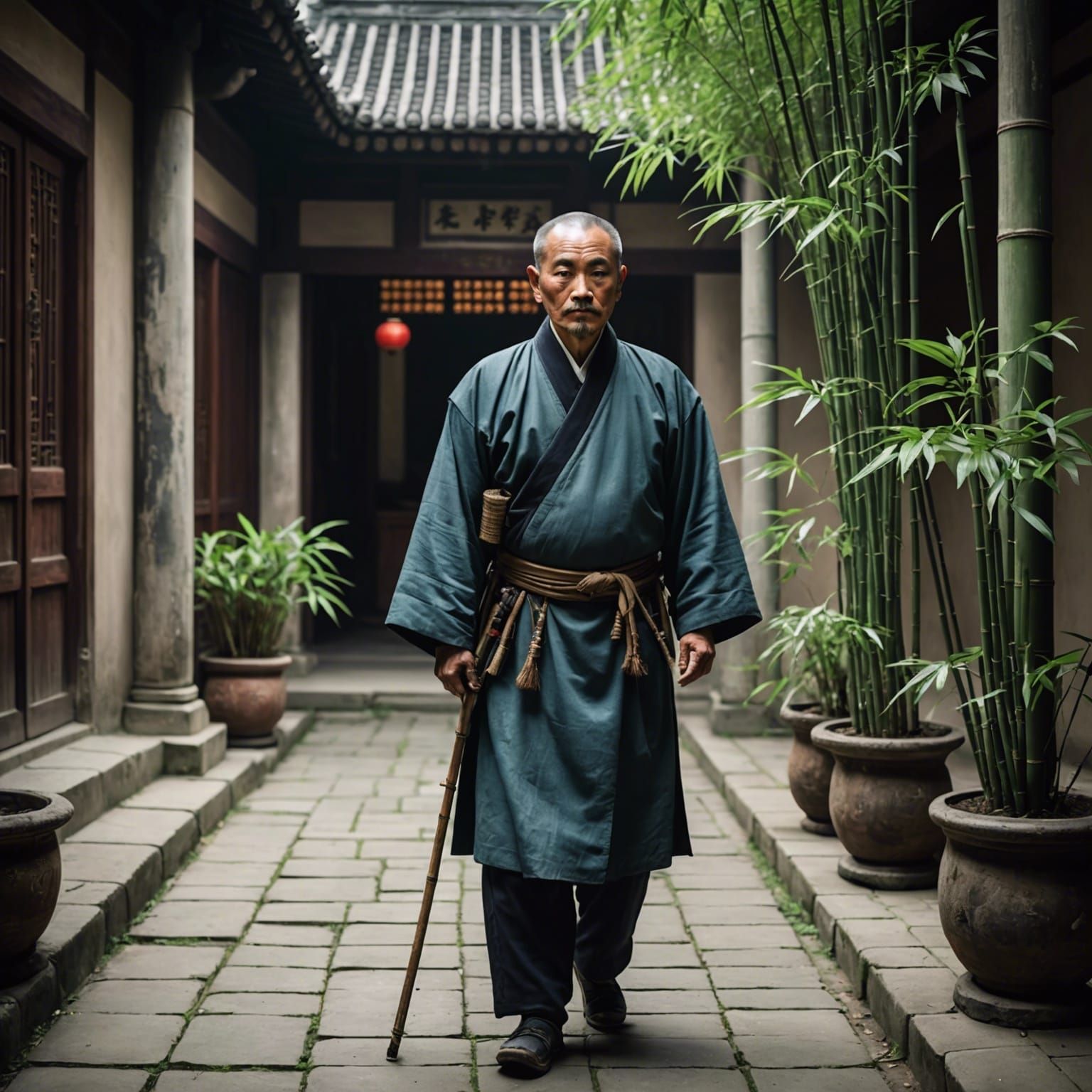 General Lian Po's Apology: Ancient Courtyard Scene