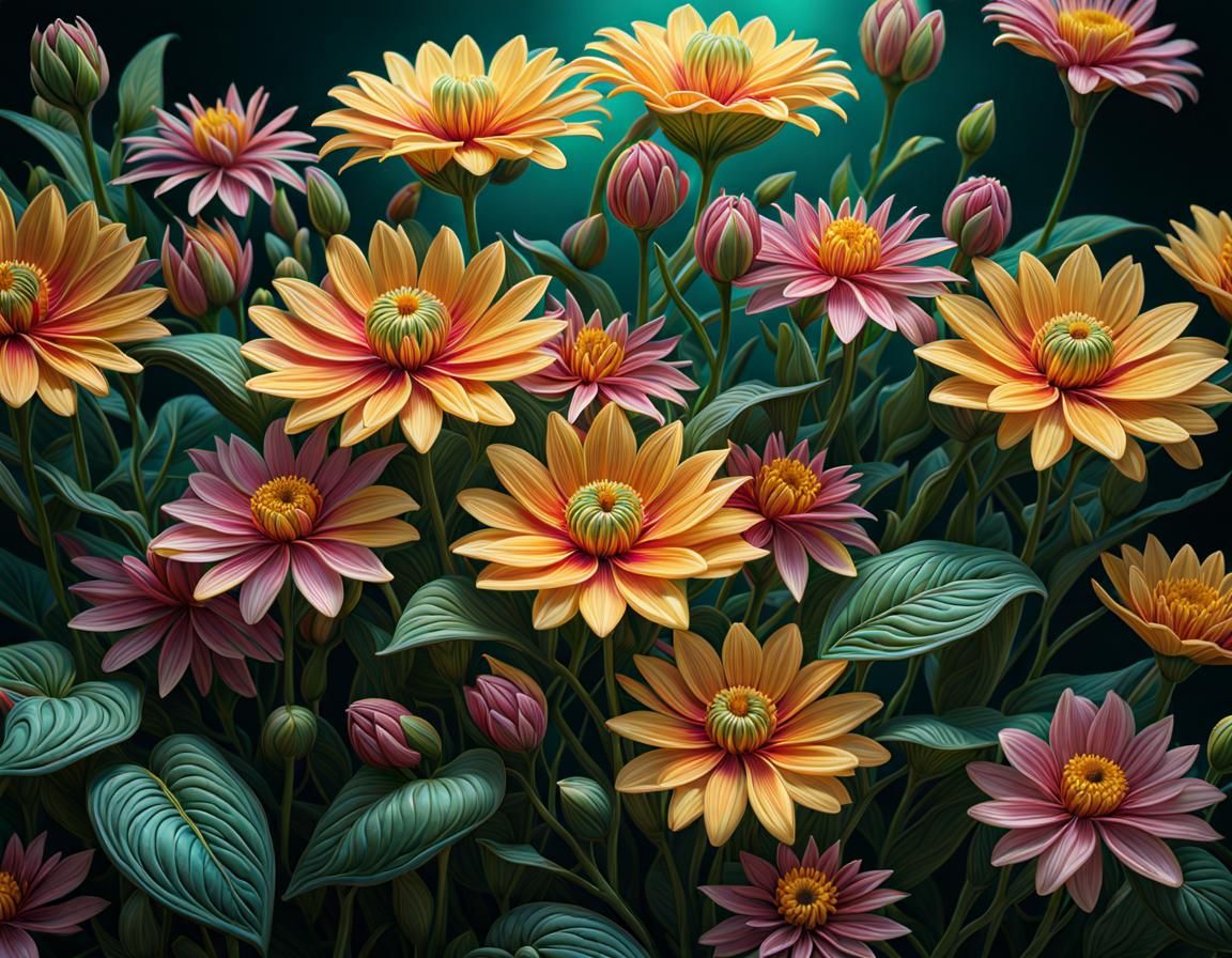 Ultra-Realistic Close-Up of Rare and Beautiful Flowers