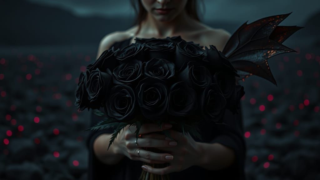 Mysterious Woman in Dark, Velvety Bloom