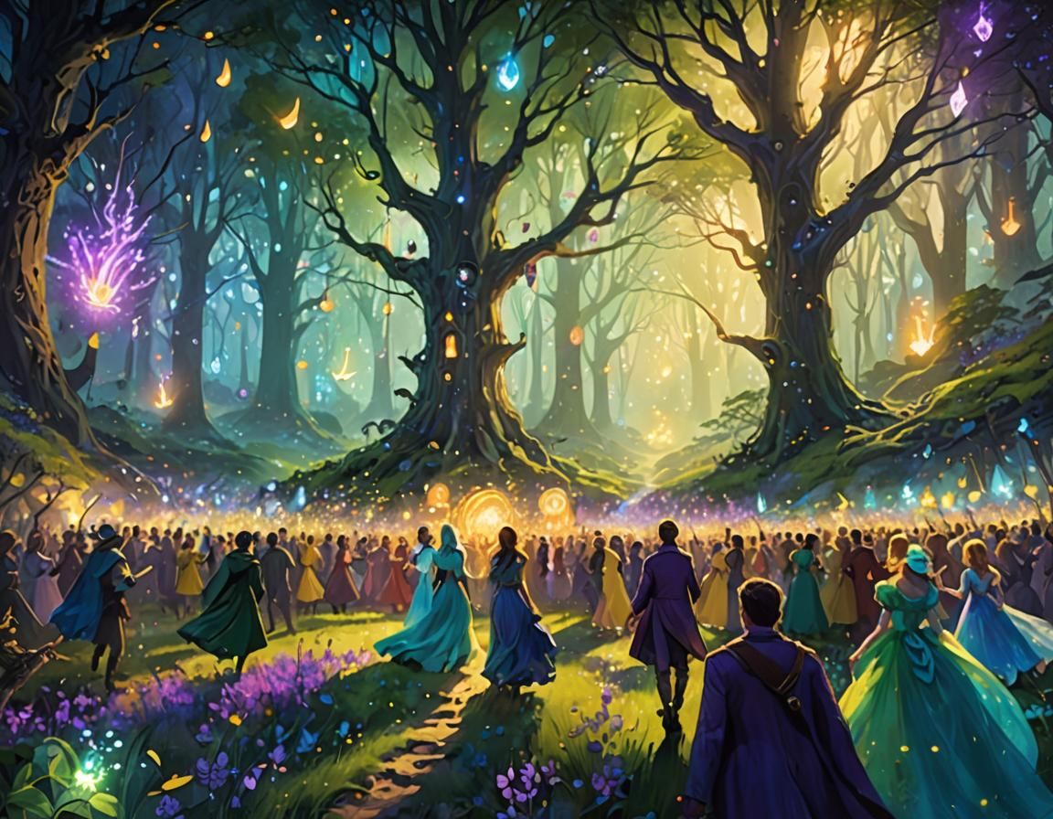 Enchanted Forest Concert in Dreamlike Fantasy Art