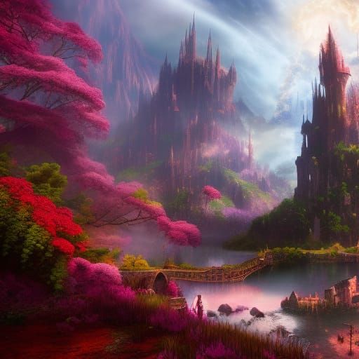 Fantasy Landscape: Hyperdetailed Matte Painting in 8K