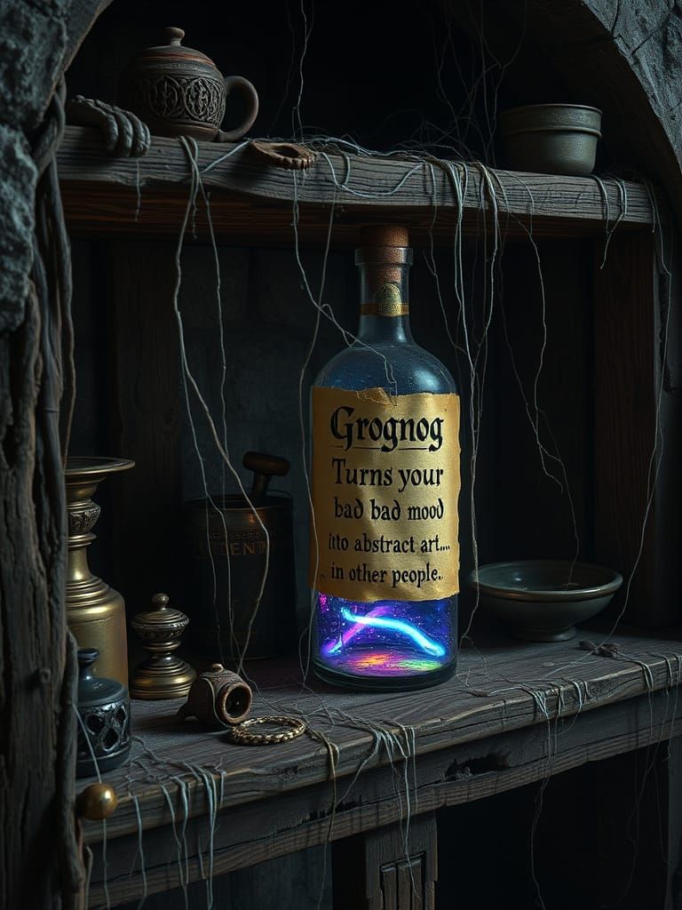 Forgotten Wizard's Workshop in Dark Fantasy