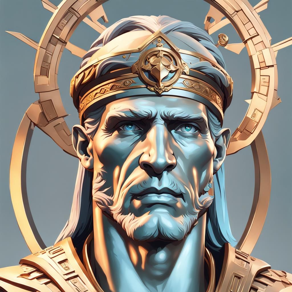 Modern Hermes Portrait in Hyperdetailed Style