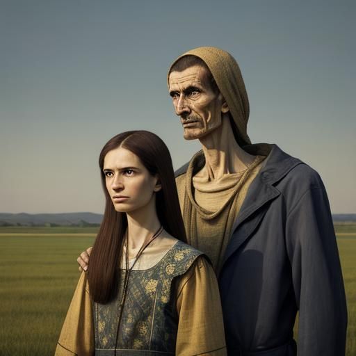Elegant Couple with Elongated Necks, Mannerist Style