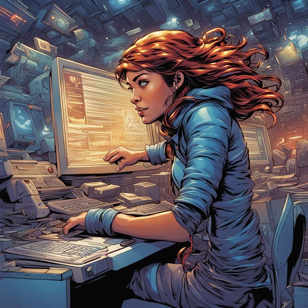 Wizz-Girl: Fastest Girl on Computers, Comic Book Art