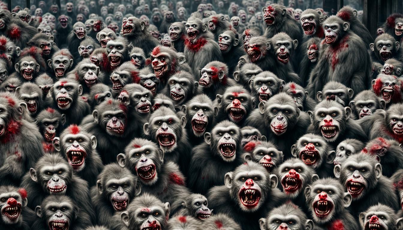 Nightmarish Zombie Monkey Clown Horde