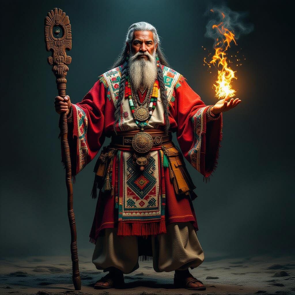 Wise Mayan Curandero Casting Spell