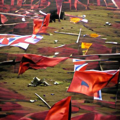 Bleak Field of Tattered Flags