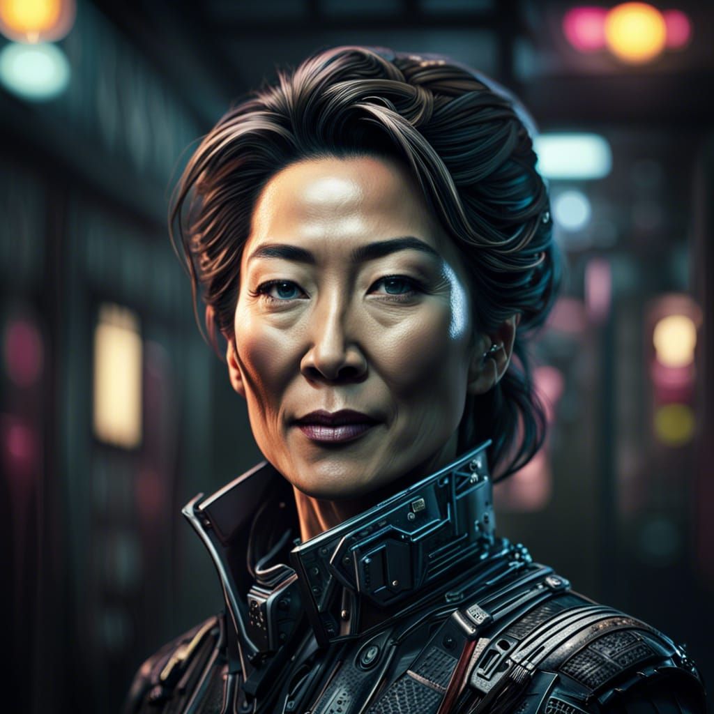 Michelle Yeoh as Cyberpunk Politician