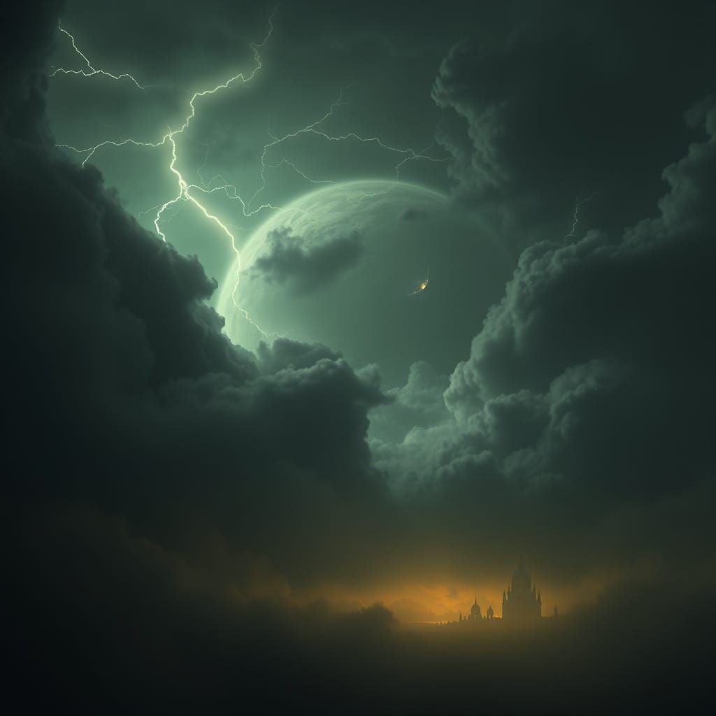 A World Shrouded in Darkness, Illuminated by Flickering Ligh...