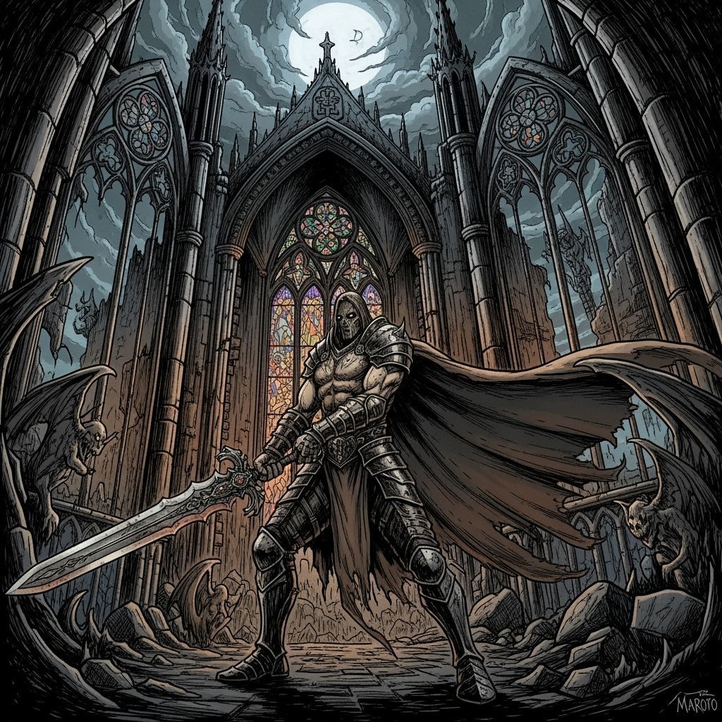 Grimdark Scene in Dark Fantasy Style