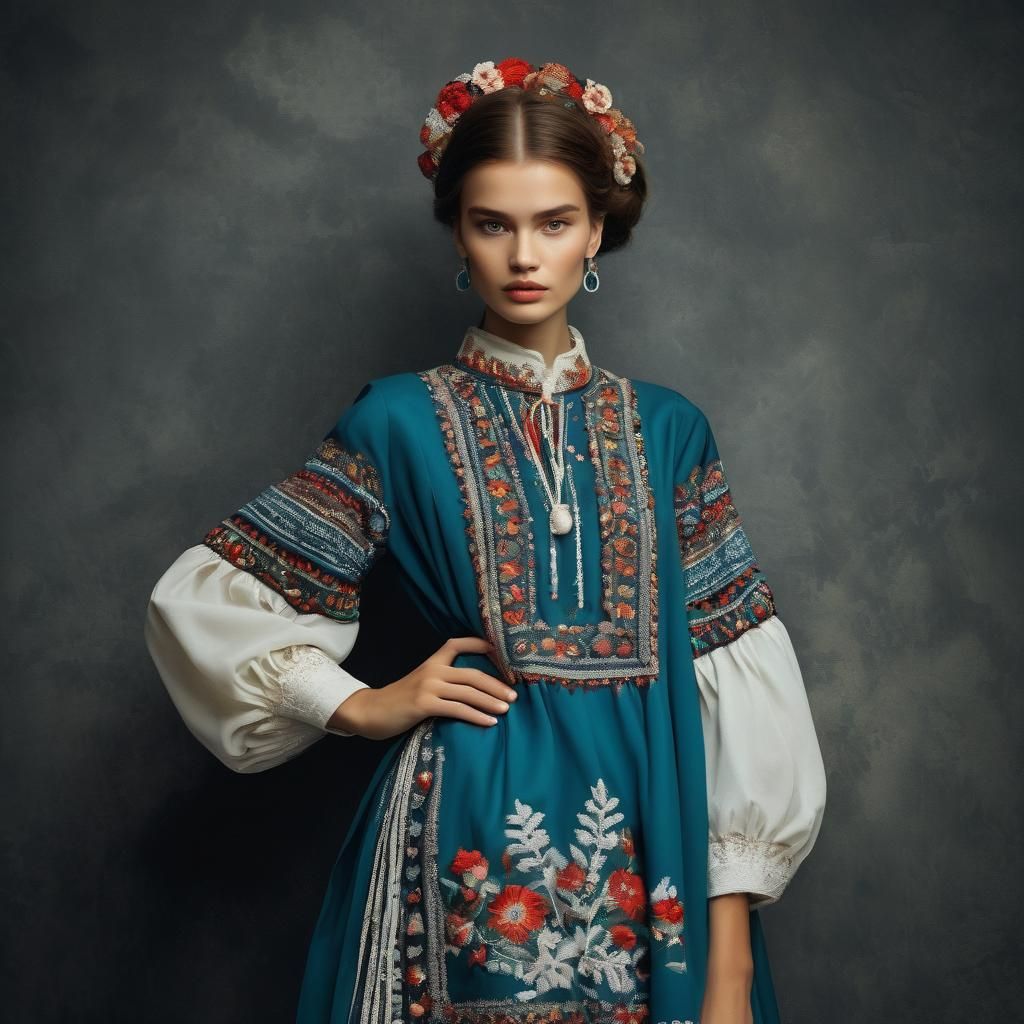 Slovenian Woman: Traditional Embroidery Meets High Fashion