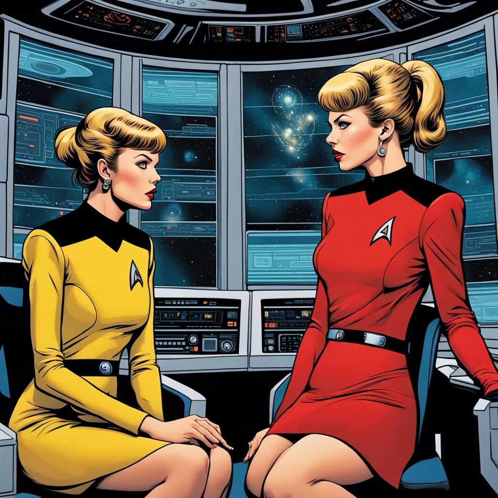 Star Trek: Twin Security Officers in Transporter Room