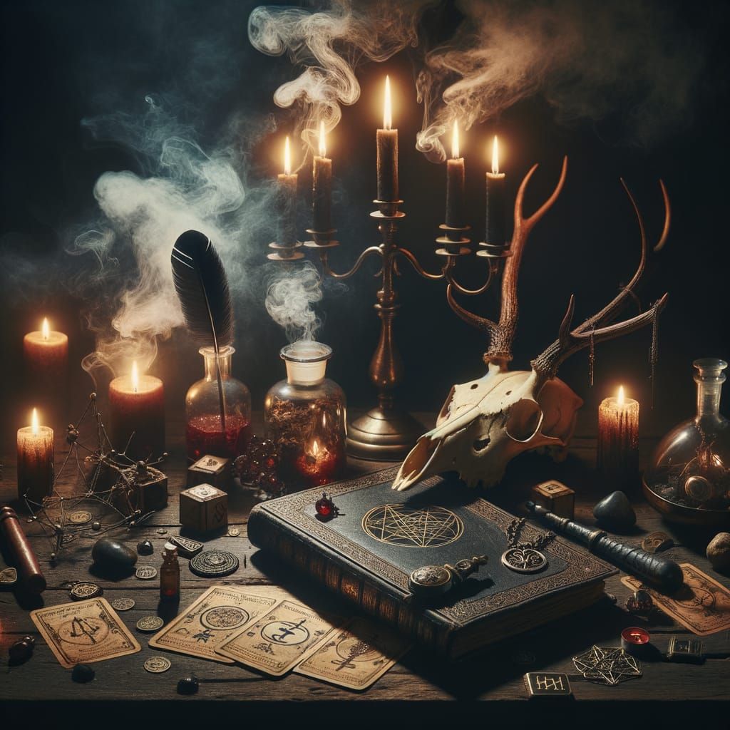 Dark Fantasy Scene in 19th-Century Style