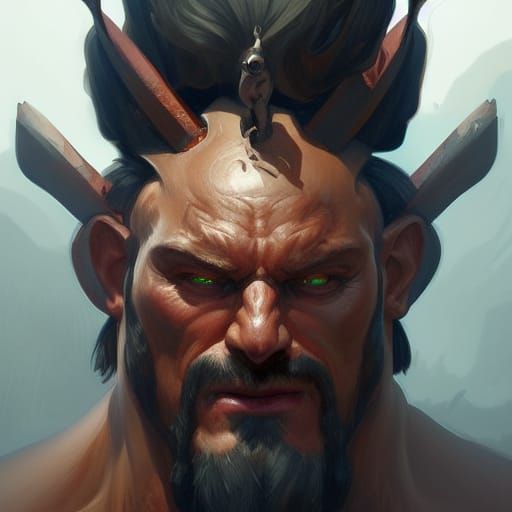 Detailed Portrait of a Goliath Barbarian