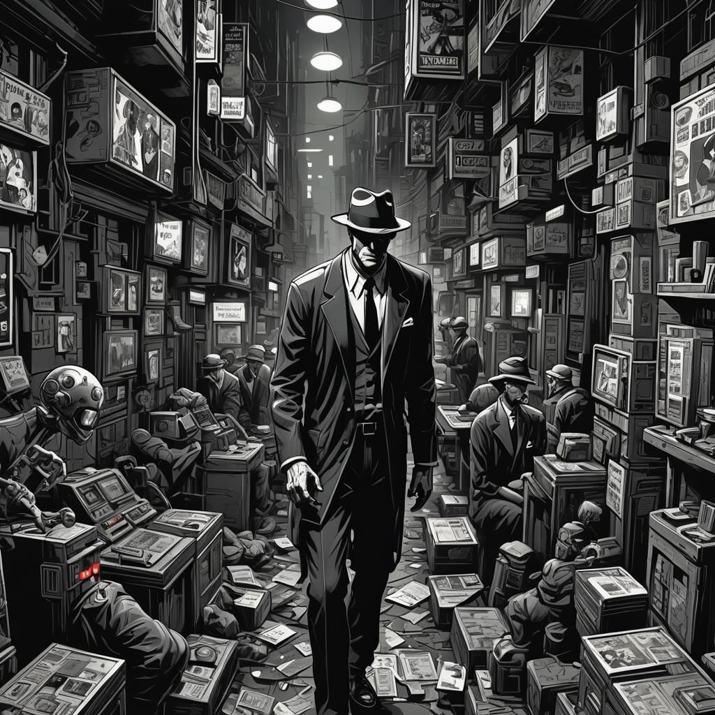 Comic Noir Expressionism in 3D Render Style