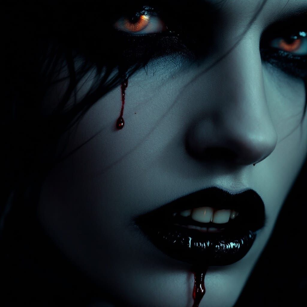 Gothic Vampire Portrait in Dark, Moody Style