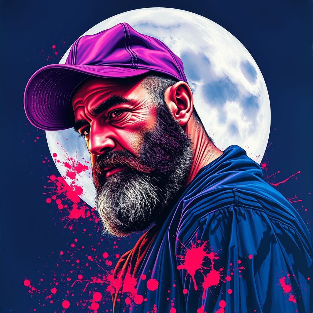 Man Under Silver Moon: Graffiti and Splash Art