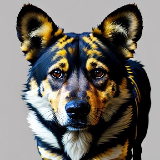 Wild Dog Trapped in a Jar: Hyperrealistic Image