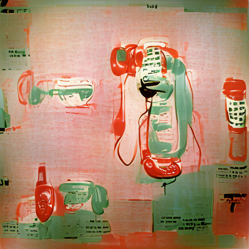 Pop Art Telephones in Warhol Style