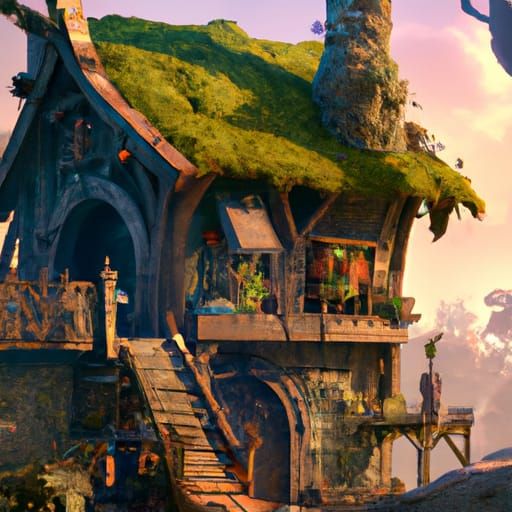 Fantastical Cottage Concept Art in Deep Color