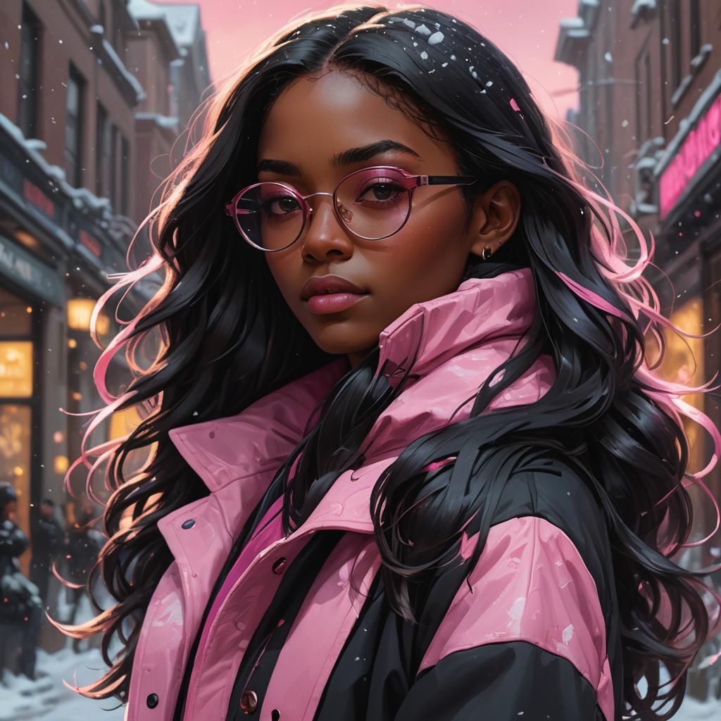 Detailed Portrait of a Black Teenage Girl